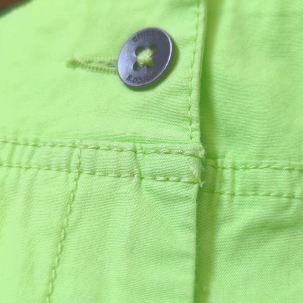 Chico's Monette Neon Green Appleminit Crop Capri 16 - Picture 6 of 15